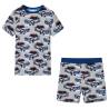 Kids' Pyjamas with Short Sleeves Grey 104 Size 104 (3-4y) 