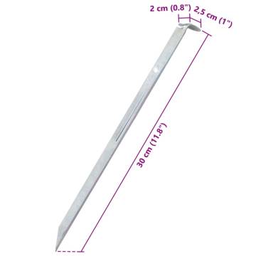 Tent Pegs (24 pcs) - 30 cm Galvanised Steel for Outdoor Use