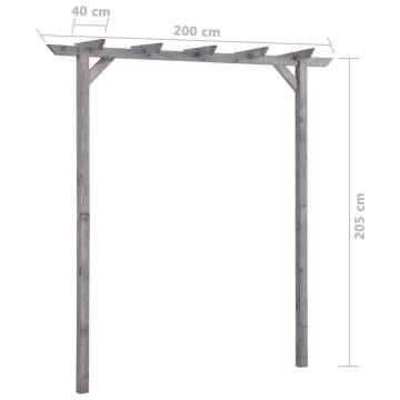 Garden Pergola Grey 200x40x205 cm - Stylish Pinewood Design