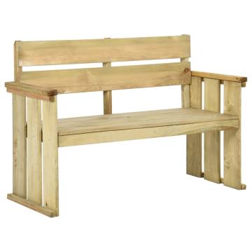 Garden Bench 121 cm - Durable Impregnated Pinewood