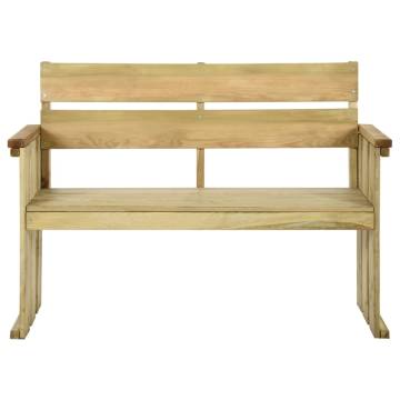 Garden Bench 121 cm - Durable Impregnated Pinewood