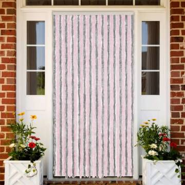 Fly Curtain Silver Grey & Pink 118x220 cm | HipoMarket