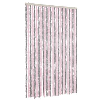 Fly Curtain Silver Grey & Pink 118x220 cm | HipoMarket