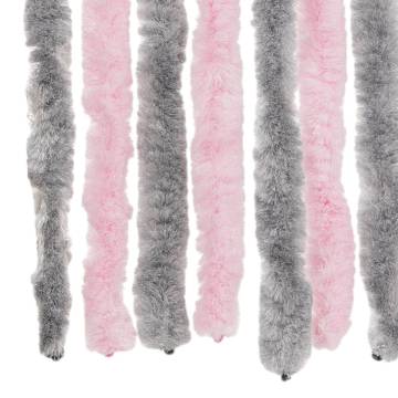 Fly Curtain Silver Grey & Pink 118x220 cm | HipoMarket