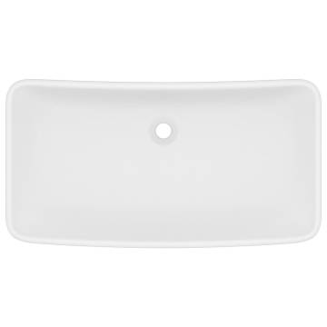 Luxury Rectangular Matt White Basin | 71x38 cm Ceramic