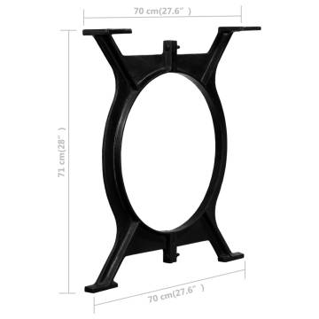 O-Frame Cast Iron Dining Table Legs - 2 Pcs | Hipomarket