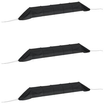 Netting Tunnels - 3 pcs Durable Black Steel & Polyethylene