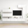 7 Piece High Gloss White TV Cabinet Set | Modern Living Room Furniture