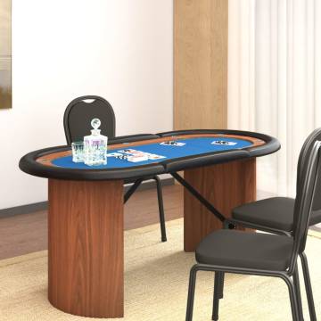 10-Player Blue Poker Table | 160x80cm - Hipomarket UK