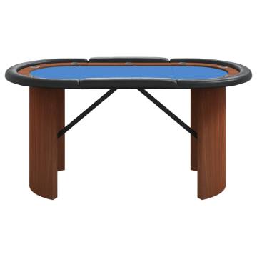 10-Player Blue Poker Table | 160x80cm - Hipomarket UK