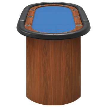 10-Player Blue Poker Table | 160x80cm - Hipomarket UK