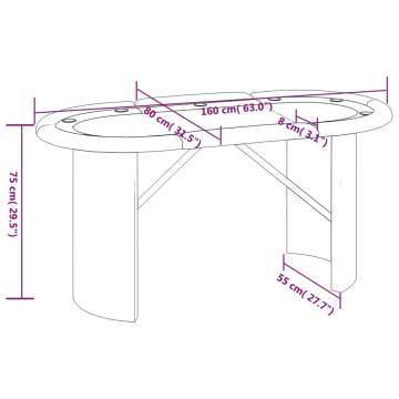 10-Player Blue Poker Table | 160x80cm - Hipomarket UK