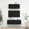 2 Piece TV Cabinet Set - Black Engineered Wood | Hipo Market