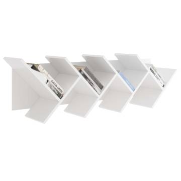 FMD Hanging Geometric Bookshelf White - Unique Wall Display