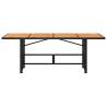 Stylish Garden Table with Acacia Wood Top - 190x80 cm