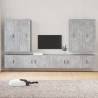 8 Piece TV Cabinet Set Concrete Grey Engineered Wood Colour concrete grey Quantity in Package 8 