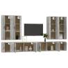 8 Piece Concrete Grey TV Cabinet Set - Stylish & Practical