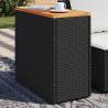 Garden Side Table with Wooden Top Black 58x27.5x55 cm Poly Rattan Colour black Quantity in Package 1 Material pe rattan 