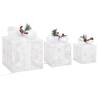 Decorative Christmas Gift Boxes | 3 pcs White - Indoor & Outdoor