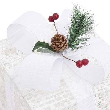 Decorative Christmas Gift Boxes | 3 pcs White - Indoor & Outdoor