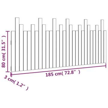 Elegant Wall Headboard White 185x3x80 cm Solid Pine Wood
