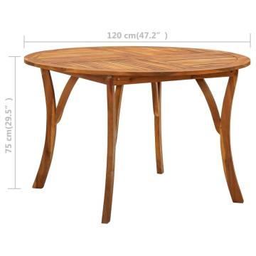 Garden Table Ø120 cm - Solid Acacia Wood for Outdoor Charm