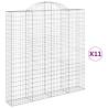 Arched Gabion Baskets (11 pcs) - Durable Garden Barriers