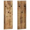 Wall-mounted Coat Racks - Solid Mango Wood Set of 2