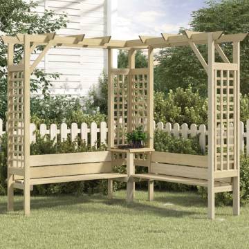 Corner Pergola with Bench - Durable Pinewood Garden Feature