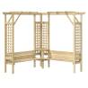 Corner Pergola with Bench - Durable Pinewood Garden Feature