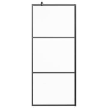 Walk-in Shower Wall 80x195 cm - Frosted ESG Glass Black