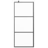 Walk-in Shower Wall 80x195 cm - Frosted ESG Glass Black