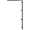 Walk-in Shower Wall 80x195 cm - Frosted ESG Glass Black