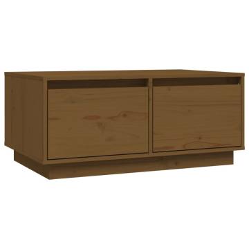 Honey Brown Solid Pine Coffee Table - Elegant & Spacious