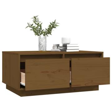 Honey Brown Solid Pine Coffee Table - Elegant & Spacious