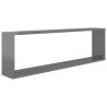 High Gloss Grey Wall Cube Shelf Set - 4 pcs | Hipomarket