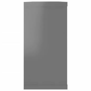 High Gloss Grey Wall Cube Shelf Set - 4 pcs | Hipomarket