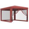 Red Party Tent 3x4m with Mesh Sidewalls - Durable & Stylish