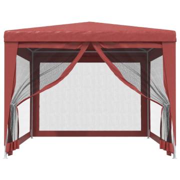 Red Party Tent 3x4m with Mesh Sidewalls - Durable & Stylish
