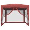 Red Party Tent 3x4m with Mesh Sidewalls - Durable & Stylish