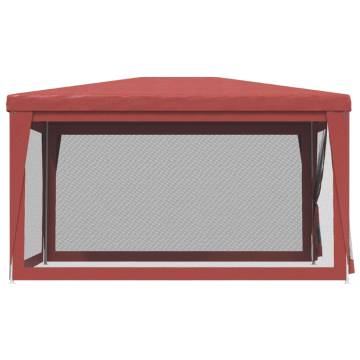 Red Party Tent 3x4m with Mesh Sidewalls - Durable & Stylish