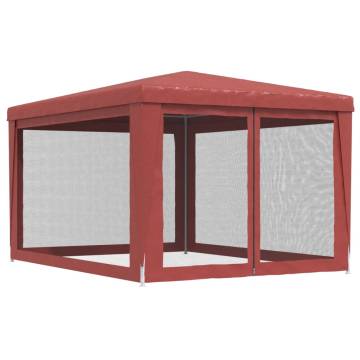 Red Party Tent 3x4m with Mesh Sidewalls - Durable & Stylish