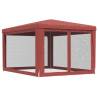 Red Party Tent 3x4m with Mesh Sidewalls - Durable & Stylish