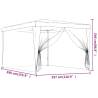 Red Party Tent 3x4m with Mesh Sidewalls - Durable & Stylish