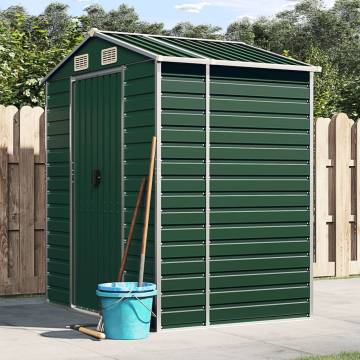 Garden Shed Green 191x130x198 cm Galvanised Steel - Durable Storage