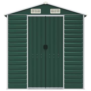 Garden Shed Green 191x130x198 cm Galvanised Steel - Durable Storage