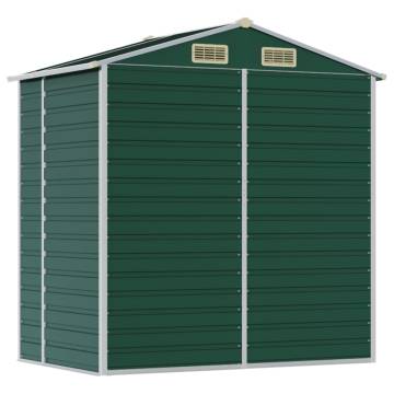 Garden Shed Green 191x130x198 cm Galvanised Steel - Durable Storage