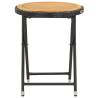 Tea Table Black 60 cm - Poly Rattan & Acacia Wood