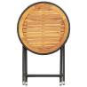 Tea Table Black 60 cm - Poly Rattan & Acacia Wood