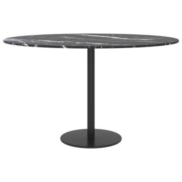 Table Top Black 70x0.8 cm Tempered Glass with Marble Design